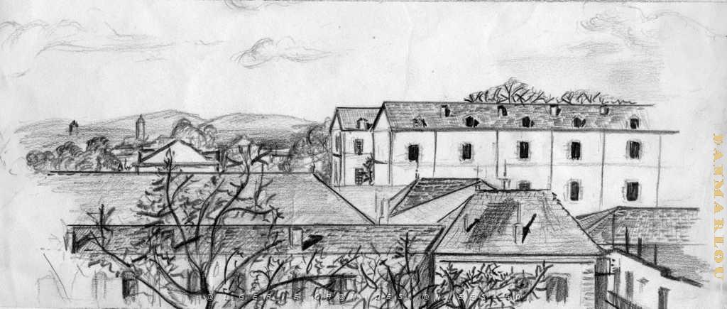 1958 LES BATIMENTS DE LA LEGION VUS DE LA TERRASSE DE LA BNCI A SIDI BEL ABBES.JPG